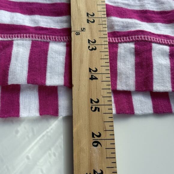 Chicos Top Womens Size 3 (XL) Pink White Stripe Funnel Neck Long Sleeve Zenergy - Picture 4 of 6